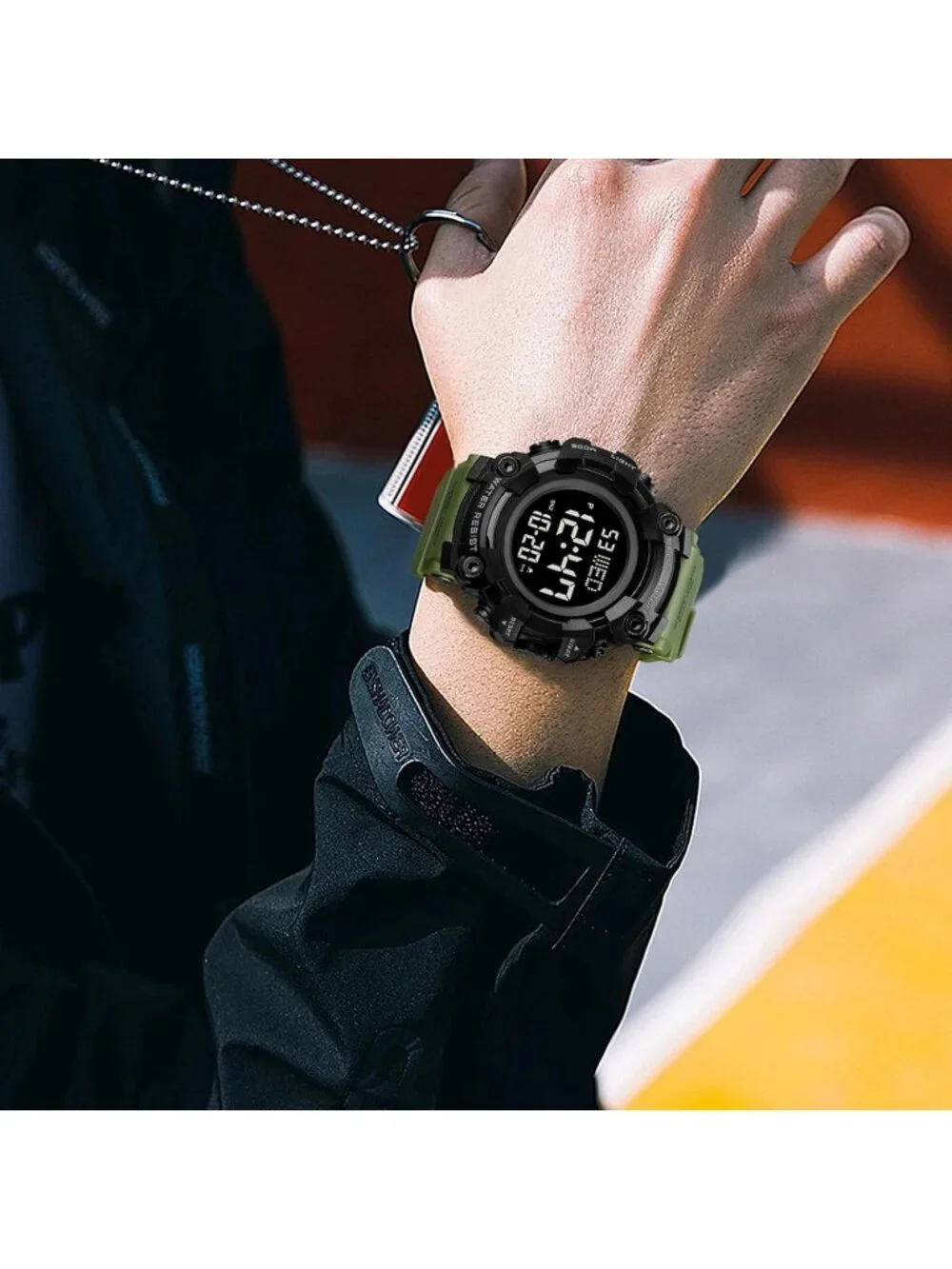 Men's Black Army Green Analog Electronic Military Multifunction Digital Watch